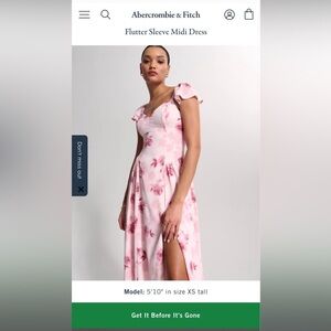 Abercrombie & Fitch Pink Floral Midi Dress